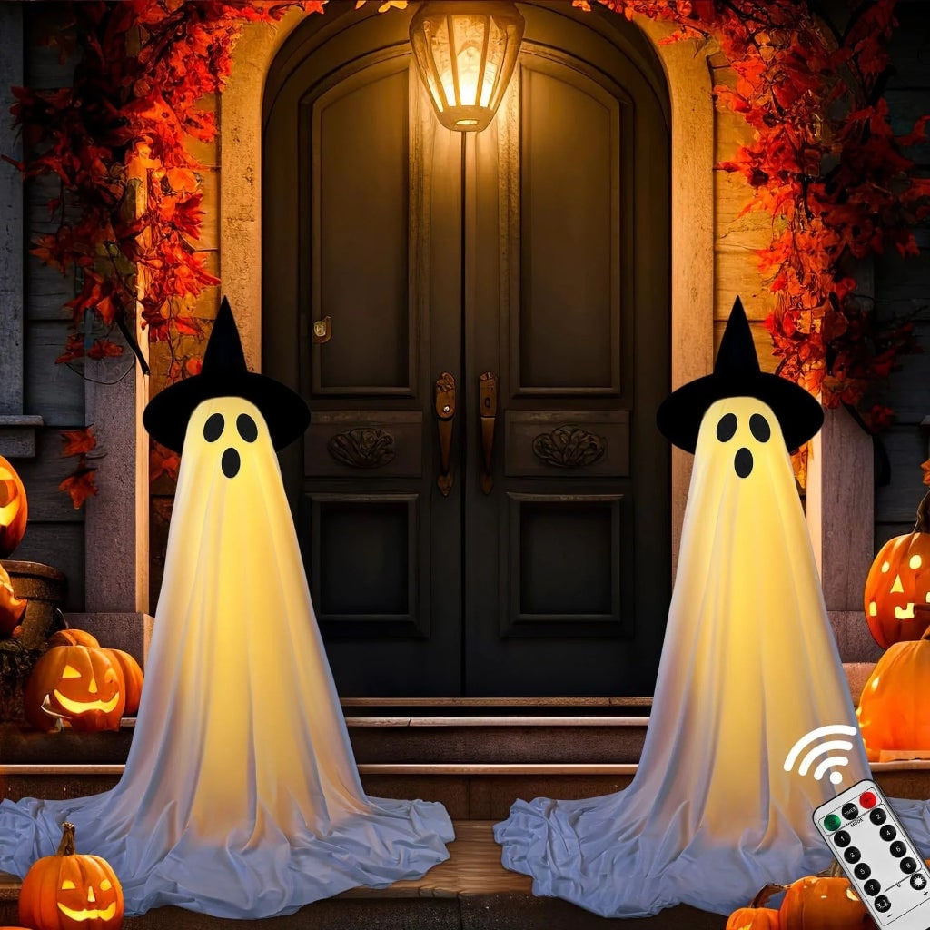 Décoration de fantôme lumineuse avec télécommande