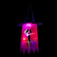 Décoration lumineuse fantôme avec chapeau et guirlande LED