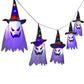 Décoration lumineuse fantôme avec chapeau et guirlande LED