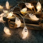Guirlande de dix fantômes LED à piles, longueur 1,5 m