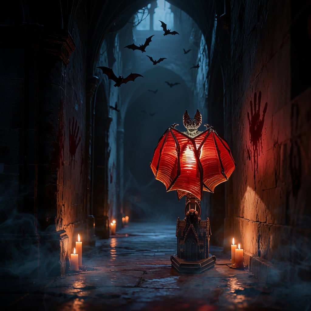 Lampe LED chauve-souris à piles et ailes rouges