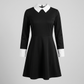 Déguisement gothique à robe noire et col blanc avec options perruque