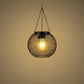 Lanterne solaire suspendue en métal grillagé à ampoule LED