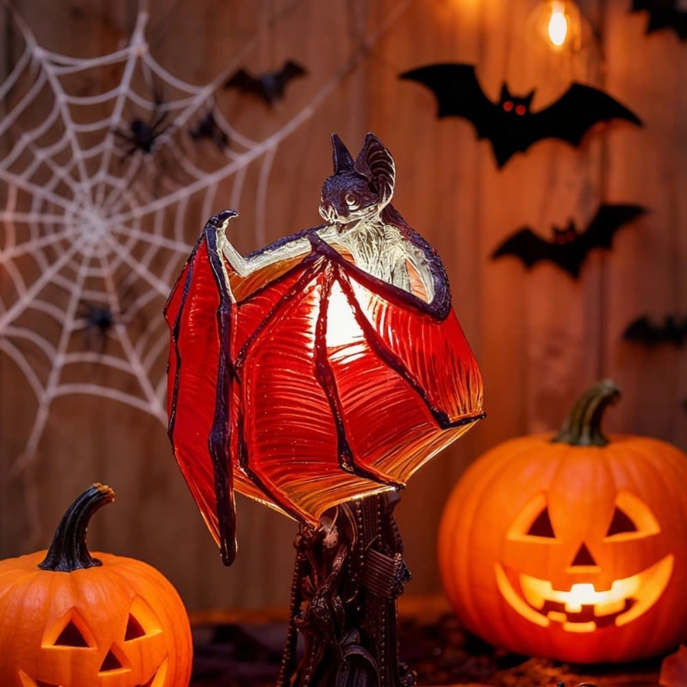 Lampe de table chauve-souris à ailes rouges translucides
