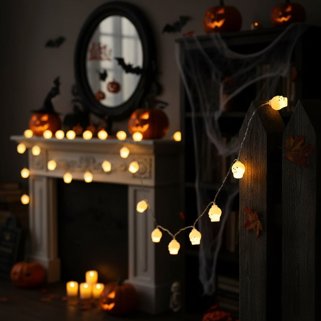 Guirlande LED d'Halloween à figures translucides