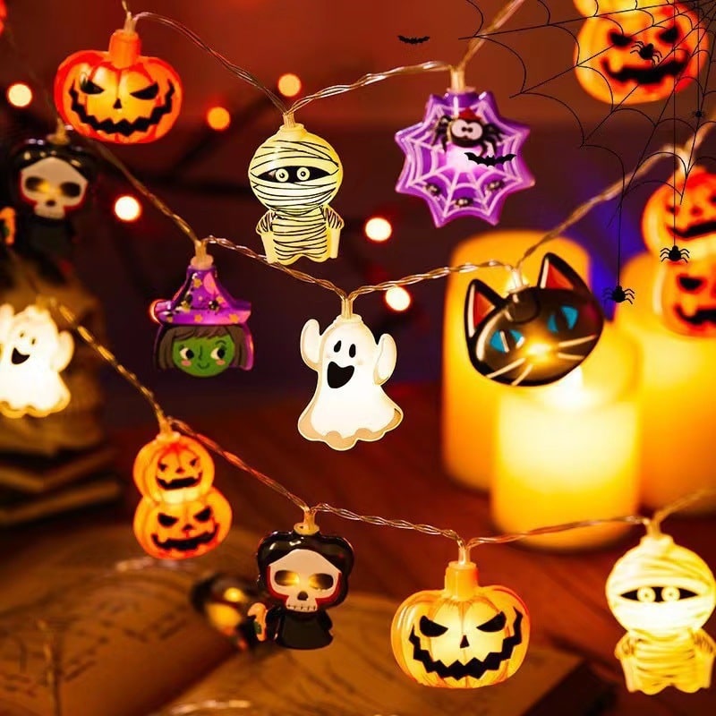 Guirlande lumineuse d'Halloween à LED blanc chaud