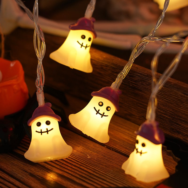 Guirlande lumineuse d'Halloween à LED blanc chaud