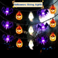 Guirlande LED d'Halloween à citrouilles, fantômes et chauves-souris