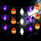 Guirlande LED d'Halloween à citrouilles, fantômes et chauves-souris