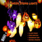 Guirlande LED d'Halloween à citrouilles, fantômes et chauves-souris