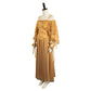 Robe de déguisement médiévale dorée à jupe en tulle