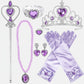 Accessoires de princesse avec diadème, baguette et gants