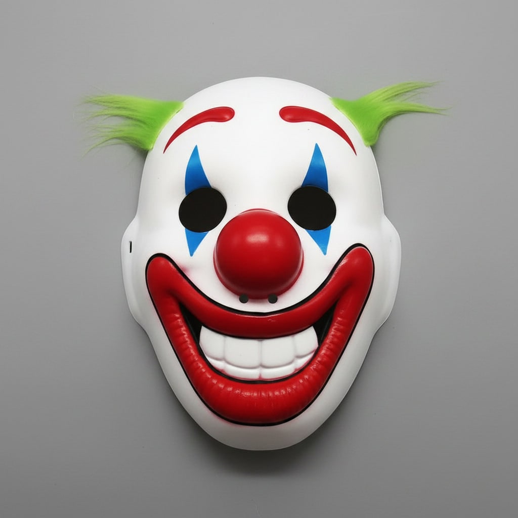 Masque de clown de déguisement avec cheveux décoratifs
