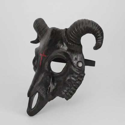 Masque de déguisement crâne de bouc à cornes