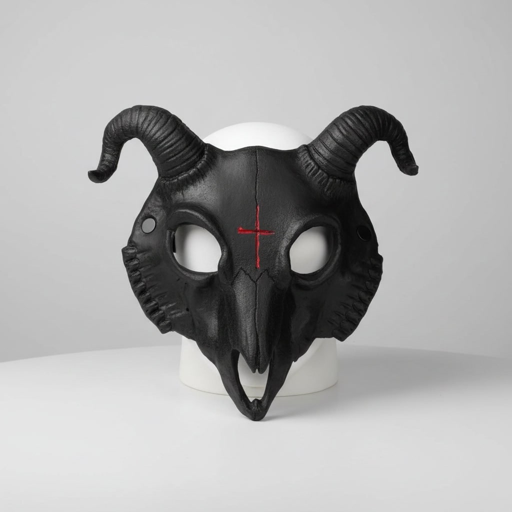 Masque de déguisement crâne de bouc à cornes