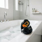 Canard décoratif gothique noir à collier et chaînes