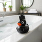 Canard décoratif gothique noir à collier et chaînes