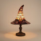 Lampe de table chapeau de sorcière en verre coloré