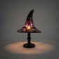 Lampe de table chapeau de sorcière en verre coloré