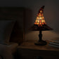 Lampe de table chapeau de sorcière en verre coloré