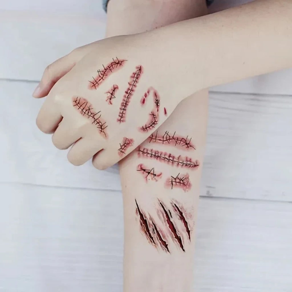 Tatouages temporaires de fausses blessures à transfert à l'eau