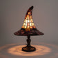 Lampe chapeau de sorcière en verre coloré à tirette
