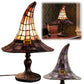 Lot de deux lampes de chevet chapeau de sorcière en verre