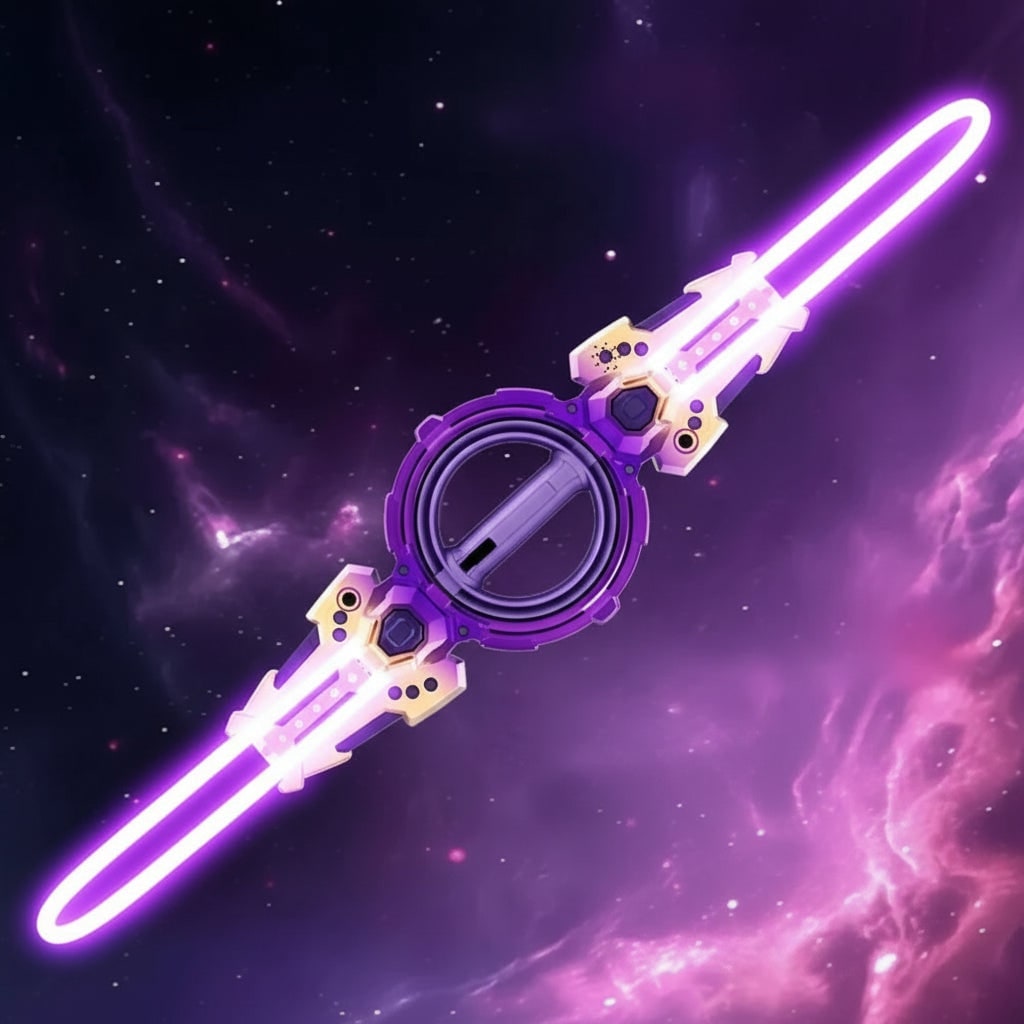 Épée jouet lumineuse double à lames extensibles