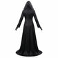 Robe de vampire longue à capuche avec bijoux de déguisement