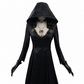 Robe de vampire longue à capuche avec bijoux de déguisement