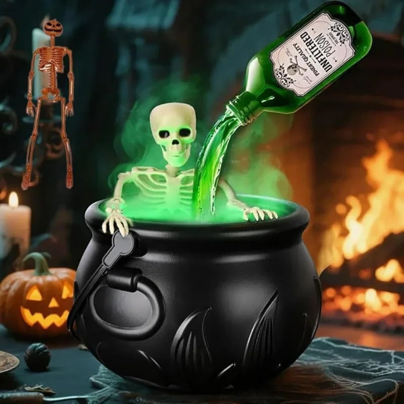 Chaudron décoratif d'Halloween à brume et LED USB