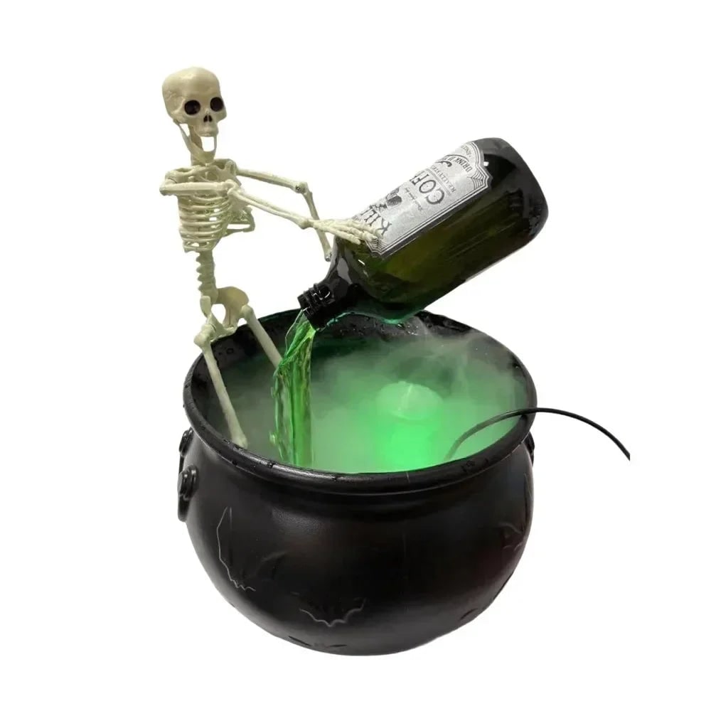 Chaudron décoratif d'Halloween à brume et LED USB