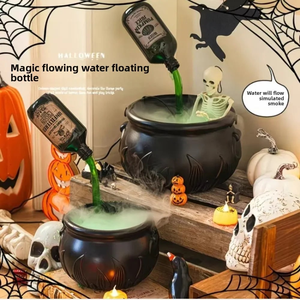 Chaudron décoratif d'Halloween à brume et LED USB