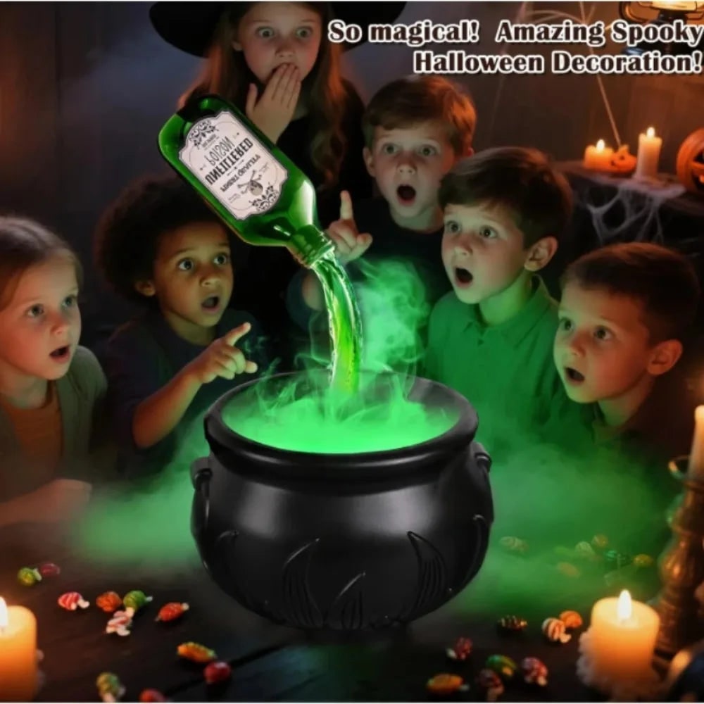 Chaudron décoratif d'Halloween à brume et LED USB