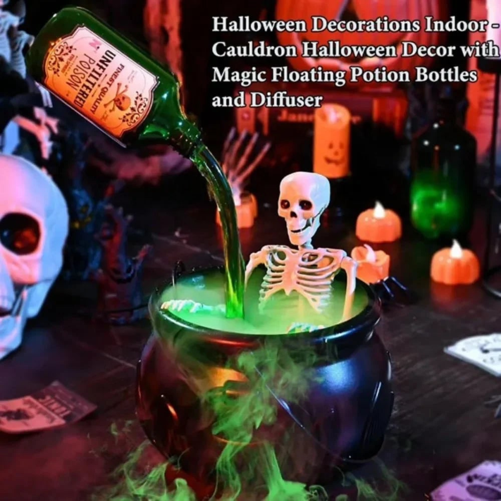 Chaudron décoratif d'Halloween à brume et LED USB