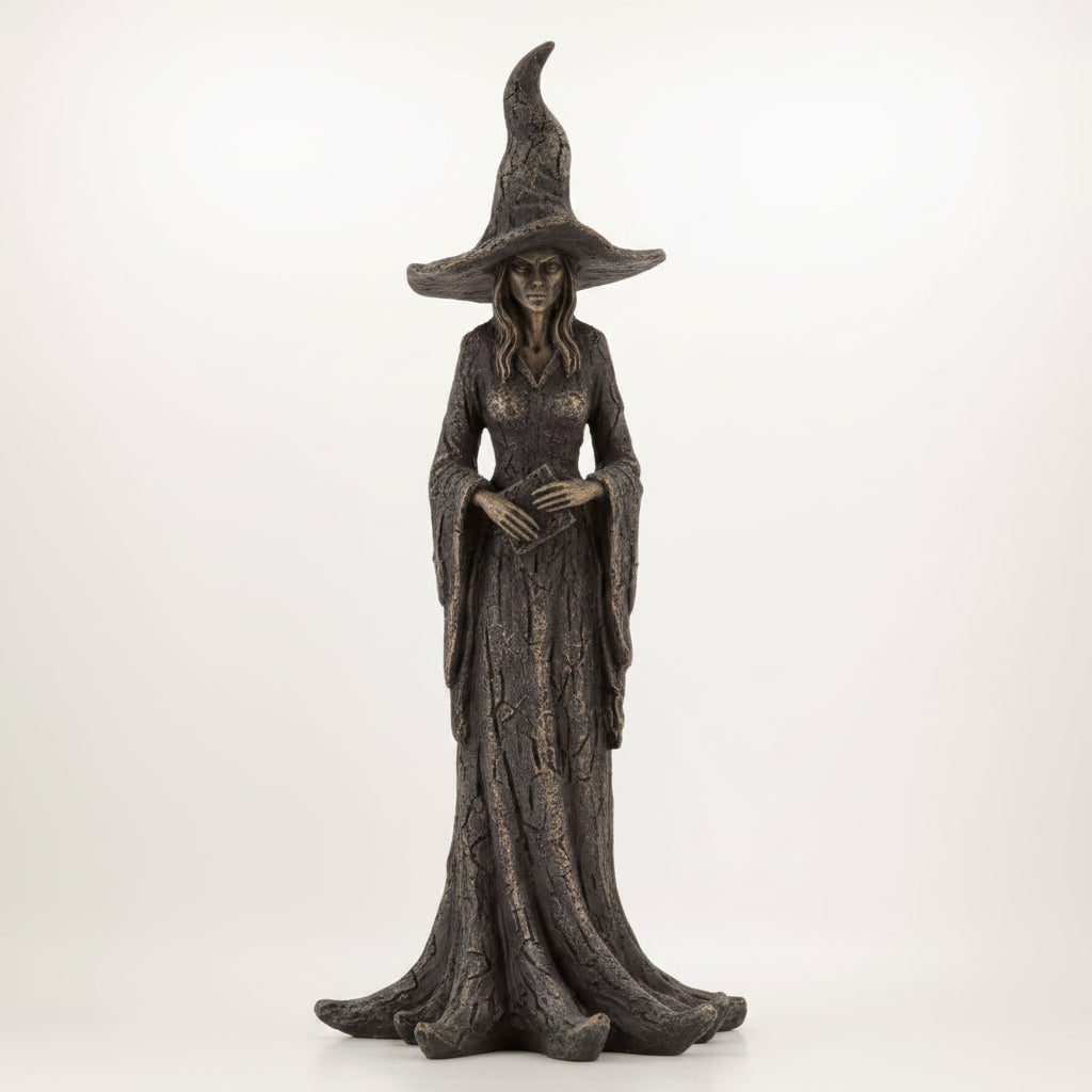 Figurine de sorcière en résine à base de racines