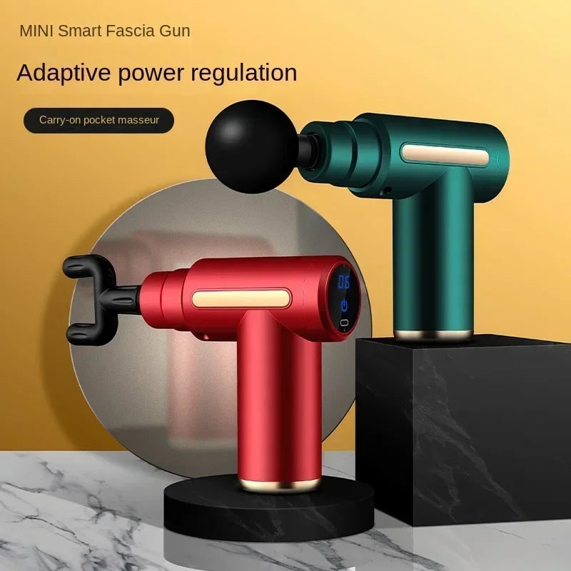 Mini pistolet de massage à quatre têtes et écran LED