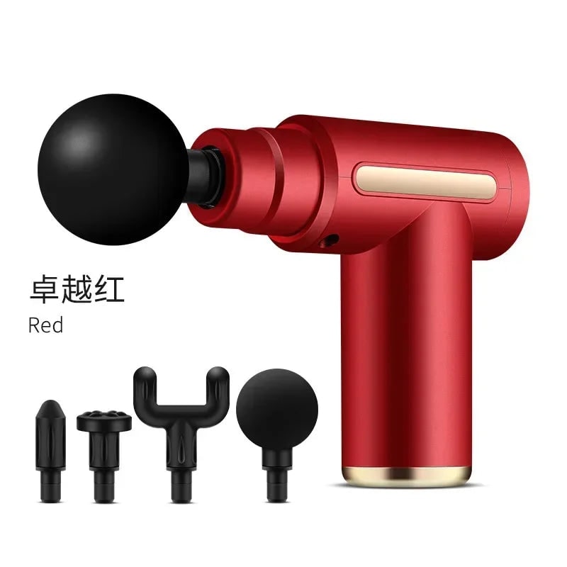 Mini pistolet de massage à quatre têtes et écran LED