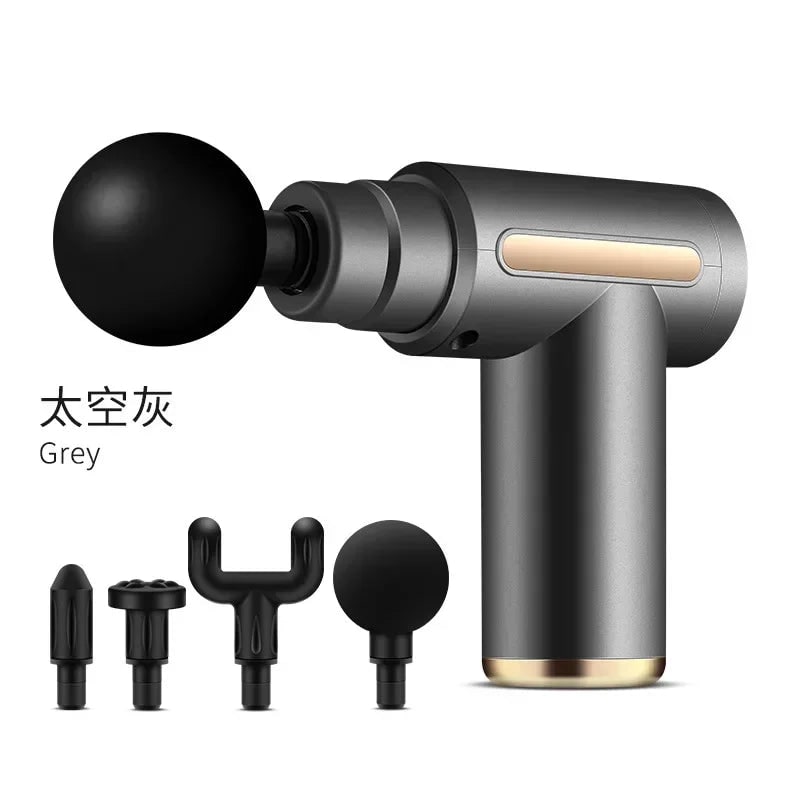 Mini pistolet de massage à quatre têtes et écran LED