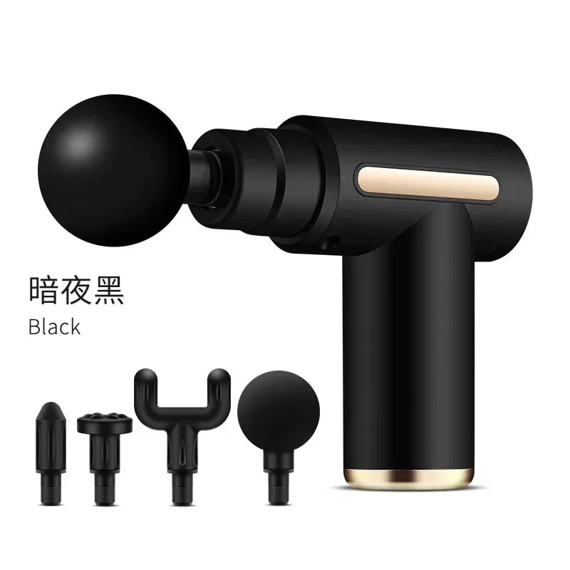 Mini pistolet de massage à quatre têtes et écran LED