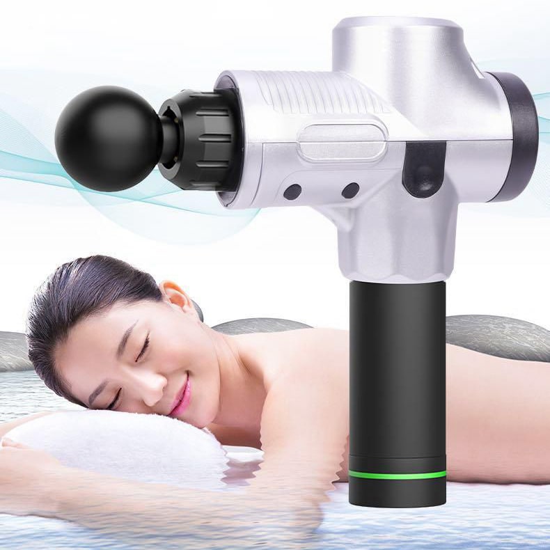 Pistolet de massage rechargeable à six têtes avec mallette