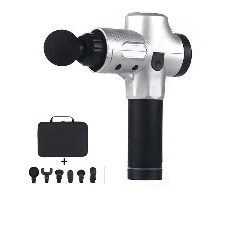 Pistolet de massage rechargeable à six têtes avec mallette