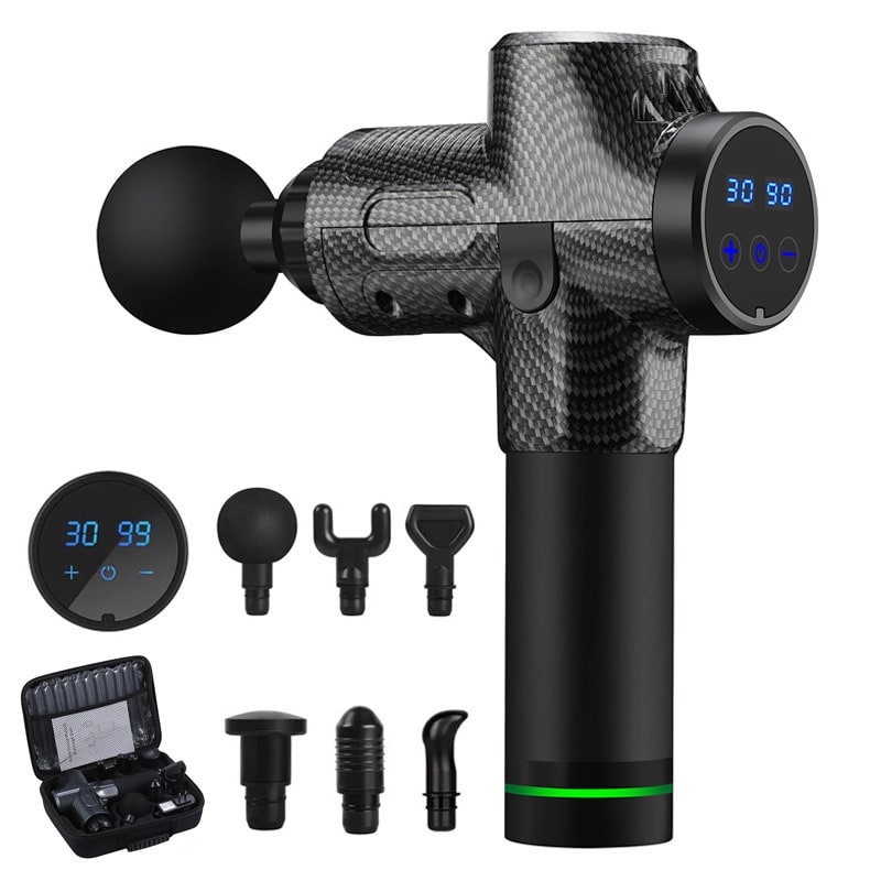 Pistolet de massage rechargeable à six têtes avec mallette
