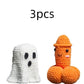 Figurine fantôme citrouille au crochet en polyester