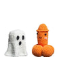 Figurine fantôme citrouille au crochet en polyester