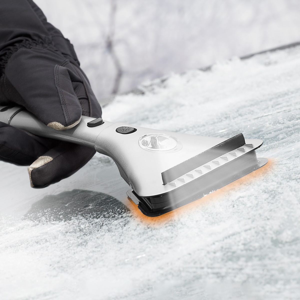 Grattoir à glace chauffant 12 V à manche extensible et LED