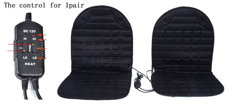Coussin de voiture matelassé avec option chauffage 12 V