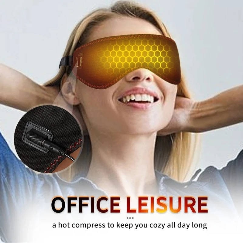 Masque chauffant USB pour les yeux avec sangle réglable