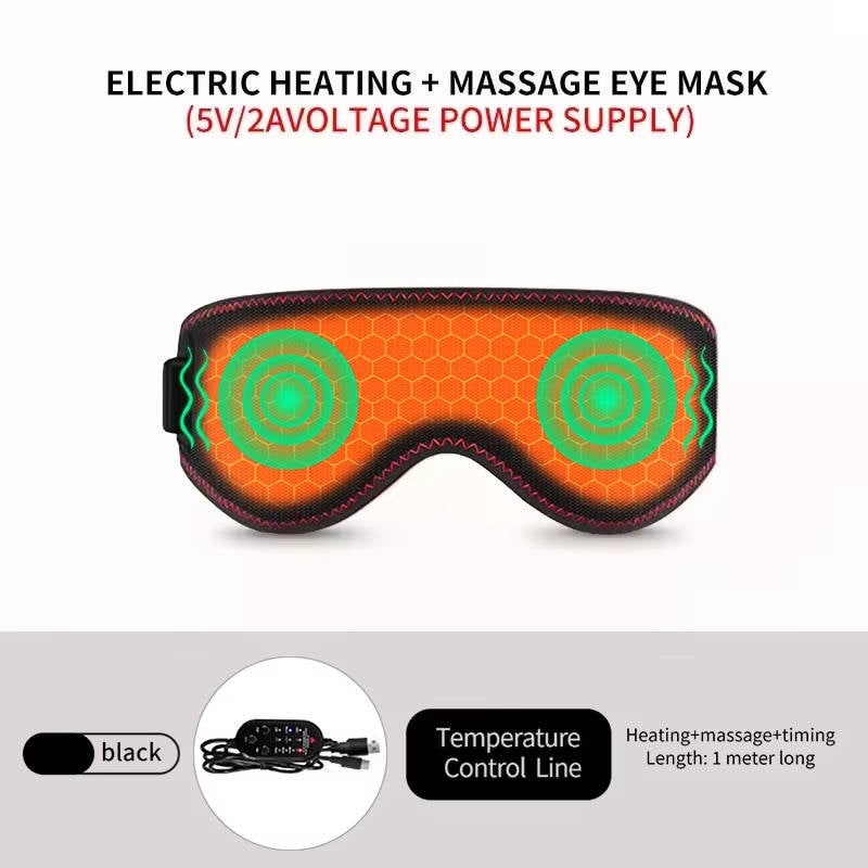 Masque chauffant USB pour les yeux avec sangle réglable