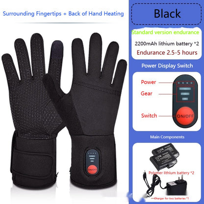 Gants chauffants tactiles avec batterie et chargeur double